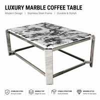 Table de bar haute carrée, table de bistrot moderne carrée avec plateau en marbre et acier inoxydable, table de bar de luxe pour hôtel, KTV, salon VIP