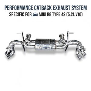 ระบบท่อไอเสียแบบ Catback Vortex Valvetronic สำหรับ Audi R8 4S V10 5.2L ผลิตจากสแตนเลส SS304 ชุดอุปกรณ์แต่งรถแข่งแบบสปอร์ต - Product Image 1