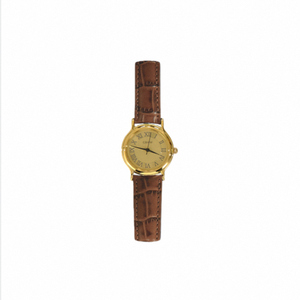Montre-bracelet classique GBHW or brun, élégante, de luxe, à quartz, décontractée, analogique, avec bracelet en cuir véritable - Product Image 4