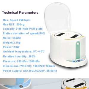 WEIAI prix bon marché 2500 tr/min microcentrifugeuse de microplaque médicale 384 <span class=keywords><strong>96</strong></span> <span class=keywords><strong>puits</strong></span> pcr <span class=keywords><strong>plaque</strong></span> <span class=keywords><strong>centrifugeuse</strong></span> de laboratoire - Product Image 3
