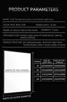 Papan Menu LED Ultra Slim A1/A2/A3 Bingkai Aluminium Kotak Lampu Iklan Kaca Tempered Untuk Penggunaan Dalam Ruangan Restoran