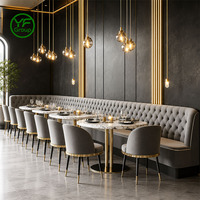 Fabrik-Großhandel Luxuriöses Tisch-Stuhl-Set mit Komfortablen Samt-Holz-Sitzbank Restaurant-Möbel für Hotel und Bar