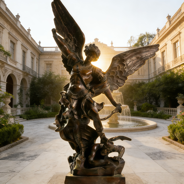 Garden Decoration Life-size Religious Figure Sculpture Bronze Archangel Saint Michael Statue Saint Michael Statue