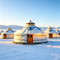 Tente yourte mongole en toile épaisse à quatre couches, quatre saisons, une chambre, imperméable, isolée, indice d'étanchéité >3000 mm