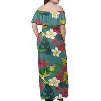 Robe longue d'été décontractée grande taille à épaules dénudées, volants, taille naturelle, en soie de lait, imprimé floral, avec fente