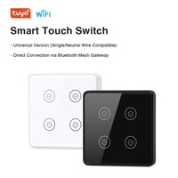 Interruptor Táctil Inteligente de Pared de 3 Ganglios Tuya WiFi Mesh, Panel de Control Inteligente Universal para Iluminación del Hogar con Cable Neutro