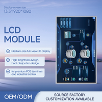 Modul LCM LCD TFT 13.3 Inci 1920*1080 Tampilan Penuh HD Kecerahan Tinggi Pembuangan Panas untuk Terminal POS Kontrol Industri