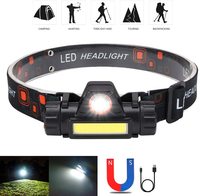Offre Spéciale 2025LED tête lampe de poche XPE COB lumière aluminium ABS Rechargeable étanche phare Micro USB Charge 2 Modes Camping