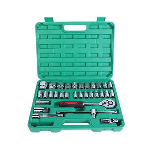 <b>Socket</b> Wrench Set 30 Pc Metric Chrome Vanadium Steel <b>Ratchet</b> Tool Mechanic Auto Repair - Product Image 1