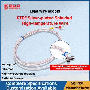 M4 M5 M6 M8 برغي نوع <span class=keywords><strong>RTD</strong></span>/الحرارية <span class=keywords><strong>PT100</strong></span>/PT1000 <span class=keywords><strong>RTD</strong></span> استشعار درجة الحرارة PTFE الفضة مطلي سلك درجة حرارة عالية محمية - Product Image 5