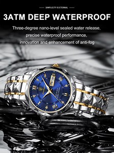 Recién llegado, nuevo reloj resistente al agua con brillo para hombre, a la moda P615 reloj de lujo, fecha Semana, relojes de cuarzo de acero inoxidable para hombre - Product Image 6
