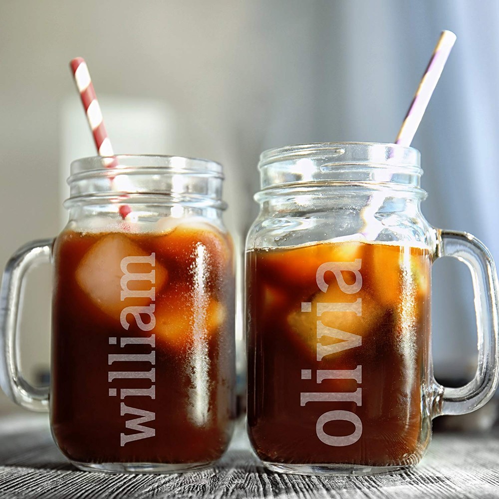 wholesale glass jars with lid with straw OEM logo and color mason jar for drinking