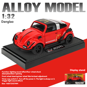 Coche de Metal Fundido a Presión 1:32 VV Betle con Sonido y Luz, Puerta Abatible, Modelo de Coche de Aleación, Regalo, Juguete - Product Image 6