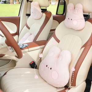 Coussin de siège de voiture avec motif de lapin, oreiller doux pour le cou, support lombaire pour toutes les saisons, ajustement universel - Product Image 2