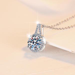 モアッサナイトダイヤモンド価格ネックレススタイルペンダントバイヤーネックレスジェムストーンクンダンモアッサナイト - Product Image 4