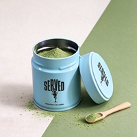 Boîtes à thé matcha personnalisées avec gaufrage, 30g 50g, boîte à thé matcha en métal avec couvercle à vis hermétique, pot à poudre de qualité alimentaire, petit emballage rond pour thé matcha