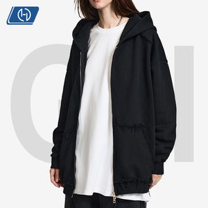 <span class=keywords><strong>Sudadera</strong></span> con <span class=keywords><strong>Capucha</strong></span> Vintage de 500G, Unisex, Corte Holgado, Paneles con Bordes Deshilachados, Estilo Urbano, Color Sólido - Product Image 1