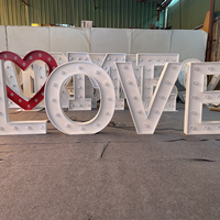 Enseigne au néon personnalisée de grande taille pour mariage, lettres géantes blanches « Love », enseigne lumineuse LED pour la maison, le centre commercial, l'entreprise, le parc, les bâtiments, en acier inoxydable, DC