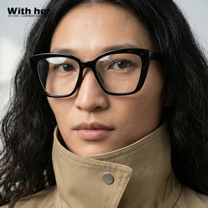 Lunettes de soleil œil de <span class=keywords><strong>chat</strong></span> noires légères pour femmes, monture intégrale surdimensionnée, protection des yeux, verres transparents, lunettes de soleil tendance - Product Image 2