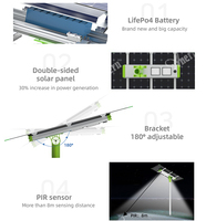 Lampe solaire de rue Anern, lampadaire solaire intelligent 100W 150W 200W, éclairage solaire de rue avec caméra, extérieur 500 watts pour la maison