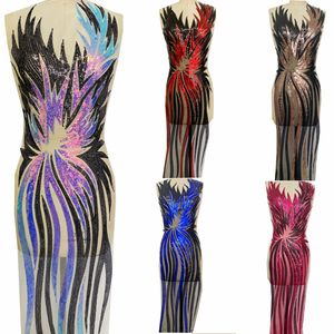 Vestido de fiesta con bordado de flores 3d, tela de encaje brillante con cuentas de lujo, <span class=keywords><strong>ropa</strong></span> de boda - Product Image 4