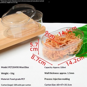Boîte en plastique transparente de forme incurvée spéciale avec couvercle, flexible et de qualité alimentaire, pour le stockage et l'emballage de fruits secs, de collations, de desserts et de produits de boulangerie - Product Image 5