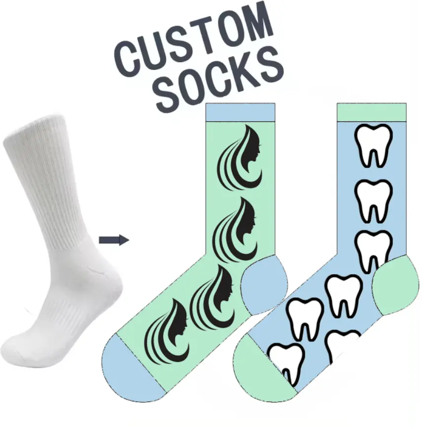 Gute Qualität individuelles Design Crew-Socken Fabrikdirektverkauf hochwertige gekämmte Baumwolle individuelle Socken Karikatur mit Logo