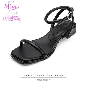 <span class=keywords><strong>Sandali</strong></span> piatti da donna estivi in <span class=keywords><strong>pelle</strong></span> PU <span class=keywords><strong>blu</strong></span> tinta unita, semplici ed eleganti, con cinturino sottile e cinturino alla caviglia, casual per tutti i giorni, all'ingrosso - Product Image 5