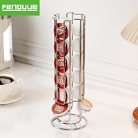Support de rangement rotatif à trois niveaux en métal pour 18 capsules de café Dolce Gusto – Présentoir de table pour vaisselle