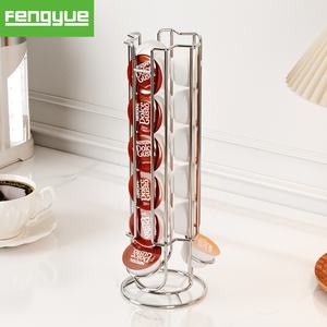 Soporte Metálico para 18 Cápsulas <span class=keywords><strong>de</strong></span> Café, Torre Giratoria <span class=keywords><strong>de</strong></span> Tres Niveles para <span class=keywords><strong>Dolce</strong></span> <span class=keywords><strong>Gusto</strong></span>, Organizador <span class=keywords><strong>de</strong></span> Mesa para Café, Vajilla y Utensilios - Product Image 1