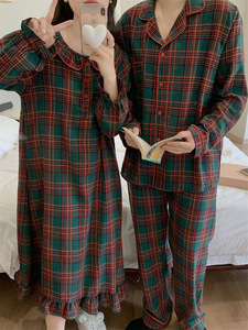 Otoño nueva ropa de salón Camisón con volantes de <span class=keywords><strong>manga</strong></span> <span class=keywords><strong>larga</strong></span> Conjunto de pijama Suelto - Product Image 3