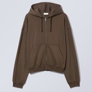Sweat-shirt à capuche zippé personnalisé pour homme, en mélange de polyester recyclé et de coton, molleton uni, double couche, fabricant OEM - Product Image 3