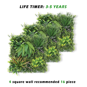 P169 ديكور المنزل الاستوائية فو النباتات أوراق الخضرة سياج خلفية جدار العشب الاصطناعي - Product Image 4