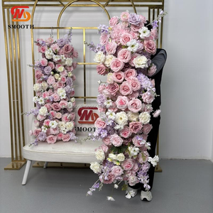 SMOOTH Camino de Mesa Floral para Boda, Hecho a Mano, con Rosas Artificiales de Seda Rosa Intenso, Ecológico - Product Image 5