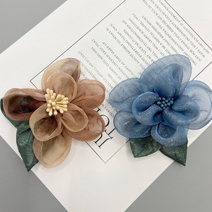 Organza Handmade Flower Hair <b>Clips</b> <b>Wedding</b> Accessories Camellia Pattern Multi Color For Hair <b>Shoes</b> Bags Clothing - Product Image 4