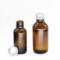 Botol Kaca Bulat Boston Transparan dengan Penutup Sekrup untuk Minyak Esensial & Kosmetik, ukuran 1/2 oz, 1 oz, 30ml, 60ml