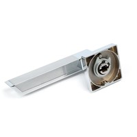 Poignée de porte à levier en alliage de zinc argenté de 85 mm, norme européenne, vente directe d'usine, pour accessoires de quincaillerie de portes en bois, PVC et aluminium