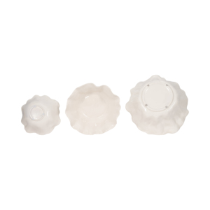 Set di ciotole decorative a forma di petalo in ceramica bianca, ciotole da portata per centrotavola da caffè, decorazioni per la cucina, moderne ed eleganti - Product Image 5
