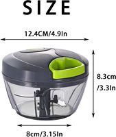 Procesador de Alimentos Manual, Picador de Verduras Portátil, Cortador de Verduras con Cuerda, Picador de Ajo, Cortador de Cebolla, Triturador de Verduras