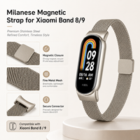 Correa de malla metálica magnética para Xiaomi Smart Band 8 9, correa de repuesto milanesa de acero inoxidable para oficina, viajes y estilo diario