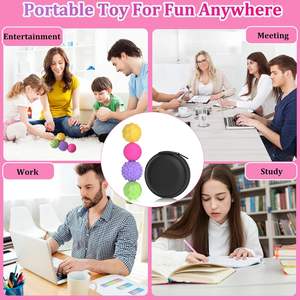 Bolas Magnéticas de Silicona, Juguetes Antiestrés para Adultos y <span class=keywords><strong>Adolescentes</strong></span>, 4 Piezas, Juguete Sensorial para Aliviar el Estrés, Autismo, TDAH, Ansiedad, Texturas Divertidas - Product Image 3