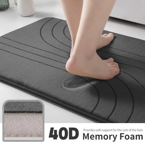 Tapis de bain ultra-absorbant à motif ondulé, écologique, en terre de diatomée, antidérapant puissant, séchage rapide, avec support en PVC - Product Image 3