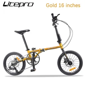 Litepro LP1609 16英寸9速折叠自行车迷你复古公路自行车带车辆油碟制动器305复古移动自行车