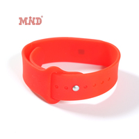 Bracelet en silicone double couche NFC RFID étanche 13,56 MHz pour parc aquatique, paiement sans contact