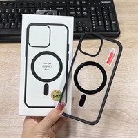 Coque de téléphone magnétique à cadre au toucher cutané pour iPhone 17 16 15 14 13 12 11 Pro Max Air coque rigide transparente