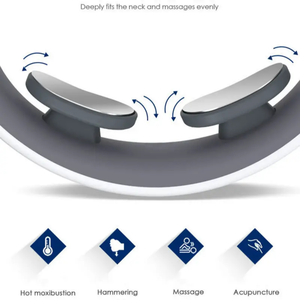 Masseur de cou à impulsions basse fréquence <span class=keywords><strong>TENS</strong></span> |   Masseur cervical intelligent à vibration Shiatsu 4D pour tissus profonds avec 6 modes, sans fil - Product Image 5