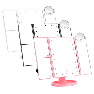 Cosmetic Vanity <b>Mirror</b> LED Foldable Makeup <b>Mirror</b> Dimmable Touch USB Rechargeable Portable - Product Image 1
