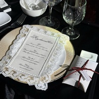 Cartes de luxe personnalisées imprimées sur mesure, invitations de mariage de boutique avec bordure en dentelle, carton personnalisé pour événements nuptiaux élégants