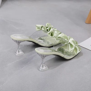 Spring Summer Collection Ladies' Cushioning Soft Flexible Square Head <b>Triangle</b> Thick High Heels Shoes Comfortable Women's - Product Image 4