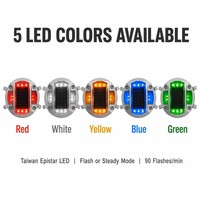 Borne de signalisation routière solaire en aluminium avec étanchéité IP68, 10 LED clignotantes/fixes pour la sécurité routière